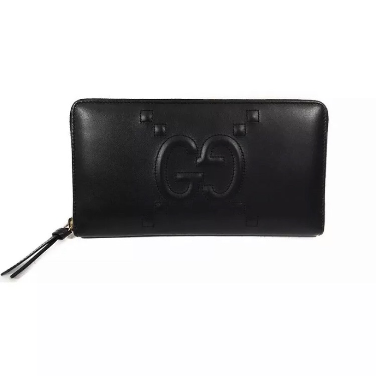 Gucci Apollo With Embossed Gg Zip Around Wallet